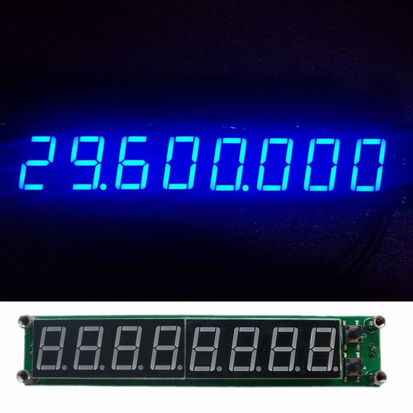 Envío gratuito 0.1-60MHz 20MHz ~ 2.4GHz RF Singal Contador de frecuencia Probador azul 8 LED Módulo de medición del medidor PARA amplificador de radioaficionado