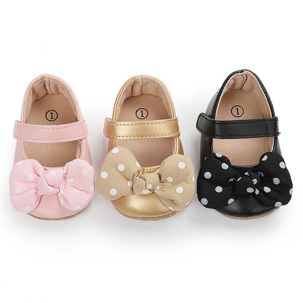Chaussures antidérapantes pour petites filles, chaussures en coton avec nœud papillon imprimé cœur, première marche pour bébés filles, semelle souple