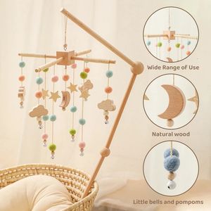 0 -12 mois bébé hochet berceau mobile jouets étoile lune lit en bois cloche boîte à musique boule de cheveux nordique suspendu décor accessoires cadeaux 231225