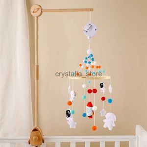 0-12 maanden Baby Rammellen Wooden Rocket Sky Set Pasgeboren Music Box Bed Bell Hangen speelgoed Holder Holder Bracket Infant Crib Boy Toys HKD230817