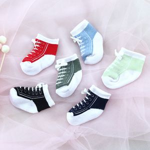 0-12 mois bébé chaussettes sport lacets conception bas printemps été enfants garçon filles pied chaussette 20220223 H1