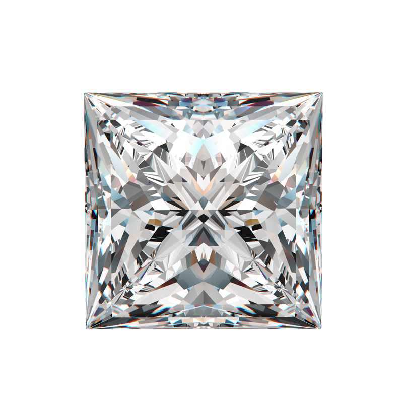 0.15CT ~ 6.0CT (2.5mm ~ 10mm) Prenses Kesim D / F Renkli VVS Moissanite Stone 3ex Kesim Gevşek Elmas Ayarı