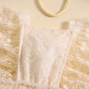 0-18m Princesse Baby Girls Rompers Hobe Ruffles Fly Sleeve Butterfly Lace Mesh Jirt HEM SUMMER SUMPS CUISS