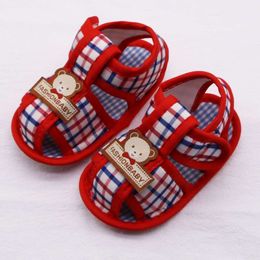 0-18m zomerbeerpatroon holle sandalen voor babyjongen meisje katoen baby