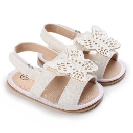 0-18m zomer pasgeboren babymeisjes sandalen peuter schoenen vlinder platte zachte babyschoenen 3 kleuren