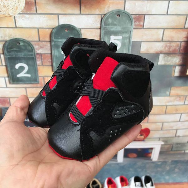 0-1age Kids Designers Newborn High Upper First Walkers Baby Boys Garçons Girls Toddler Crib Soft Bottom Lace Up Basketball Star Shoes