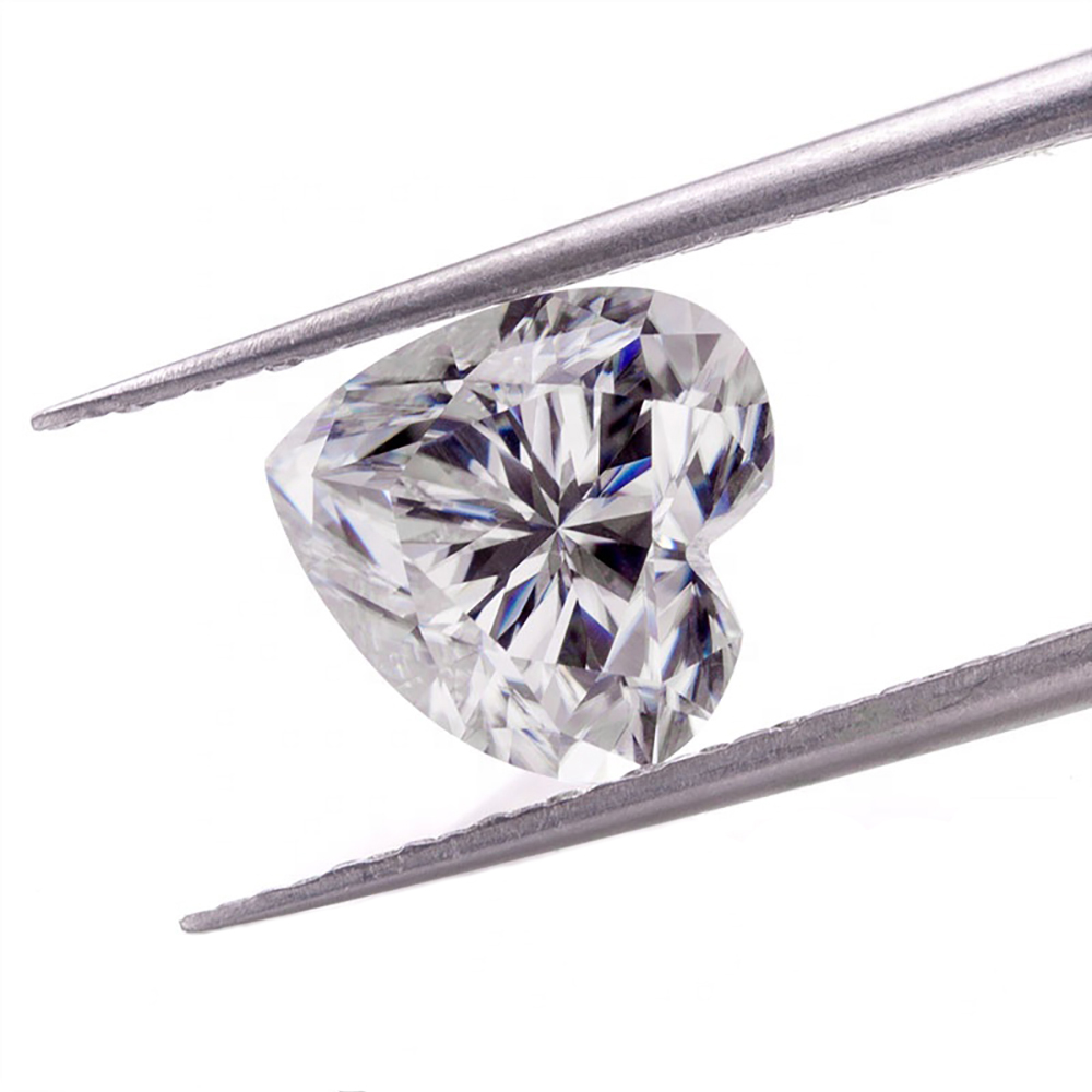 0,1 ct – 4 ct Herzschliff, makellose D-Farbe, funkelnder handgefertigter Moissanit-Diamant, bestehen den Test, jeder entspricht 0,5 ct oder mehr und gibt ein kostenloses GRA-Zertifikat