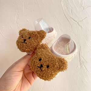 0-2 ans mignon ours bébé nouveau-né chaussettes corail polaire doux chaud antidérapant infantile enfant en bas âge chaussette