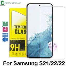 Protector de pantalla con pegamento completo para desbloqueo de huellas dactilares de 0,22 mm para Samsung Galaxy S21 S22 S23 Plus Note 20 Vidrio templado