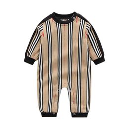 Barboteuse pour bébé de 0 à 24 mois, vêtements pour nouveau-né, à rayures, manches longues, en coton, vêtements pour nourrissons, combinaisons pour garçons et filles