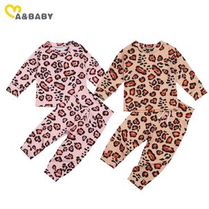 0-24M otoño primavera nacido bebé niñas niños pijama conjuntos leopardo manga larga ropa de dormir sueño suave 210515