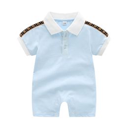 Barboteuse en coton pour bébé garçon et fille de 0 à 24 mois, vêtements de styliste imprimés, combinaison d'été à manches courtes et longues, barboteuse pour nouveau-né