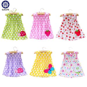 0-24M Nieuw geboren katoenbloem mouwloze jurken Babymeisjes Zomer multi-patroon kleding Kinderprinsesjurk voor 0-2y kinderen L2405