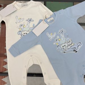 0-24M pasgeboren babyjongen meisje rompertjes katoen zoo olifant lange mouw een stukken jumpsuit baby luxe kleding outfits