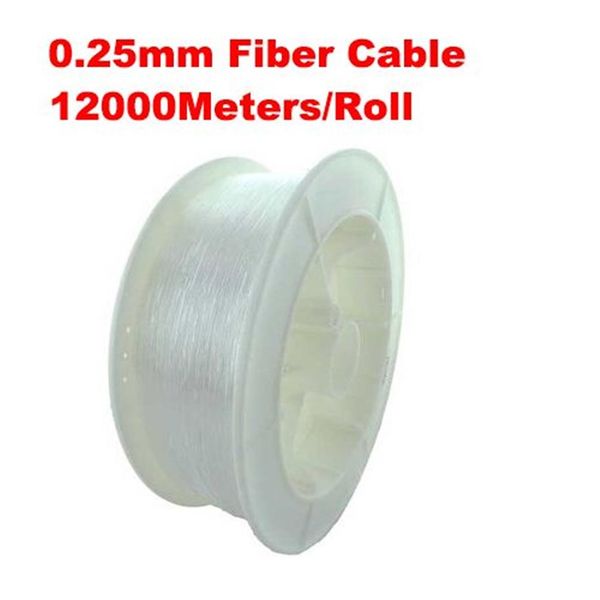 0 25mm diamètre 12000m rouleau PMMA fibre optique câble fin lueur pour la décoration éclairage led fibre lumières 245i