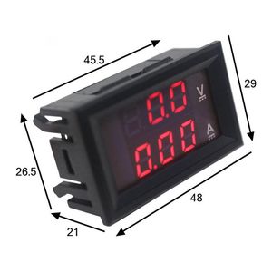 0,28 '' Voltmètre Ammeter DC 0-100V 10A 50A 100A Affichage Double de tension numérique Panneau de moniteur de détecteur de tests de tension numérique