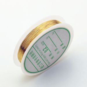 Fil de cuivre DIY 0,2 mm-1 mm pour l'artisanat faisant la recherche d'or / argent / rose en or Copper Bracelet Collier Bijoux Corde à perles