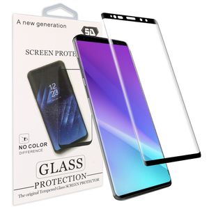 Protector de pantalla curvado completo de vidrio templado para Samsung Note 10 S10 S20 Plus Película protectora de desbloqueo de huellas dactilares para Samsung S9 S8 PLUS