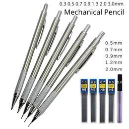 0.3 0.5 0.7 0.9 1.3 2.0 3.0mm crayon mécanique entièrement en métal Art dessin peinture stylo automatique bureau fournitures scolaires papeterie