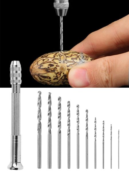 Herramientas de perforación de carpintería de 0.3-3.2 mm Mini Micro Handworking para modelos Hobby DIY Madera Drilling Herramientas giratorias Taladro manual