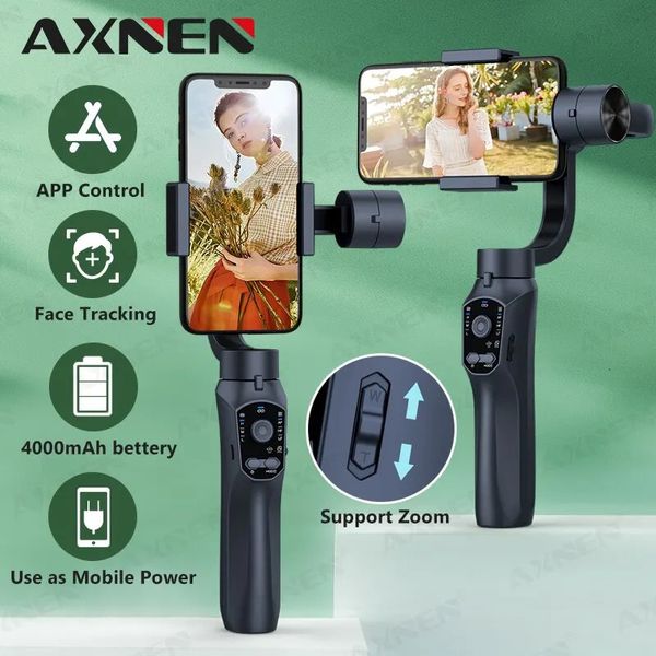 0 3 axes portable cardan smartphone stabilisateur téléphone portable selfie bâton pour Android iPhone téléphone Vlog anti-secousse enregistrement vidéo 231226