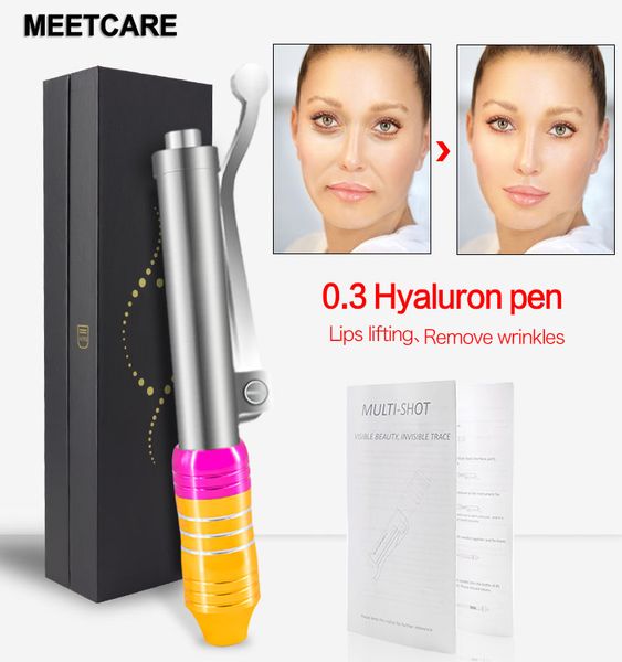 0,3 pistolet de mésothérapie à stylo hyaluronique haute pression avec tête d'ampoule pour anti-rides blanchiment du visage levage des lèvres stylo méso dispositif de beauté soins de la peau