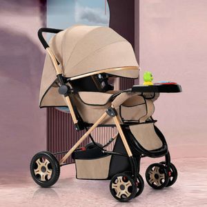 Bébé de 0 à 3 ans 4 roues poussette bidirectionnelle haut paysage capable de s'asseoir allongé en acier carbone léger pliable oxford l240525