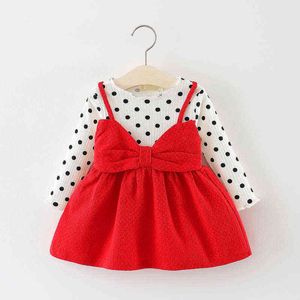 0-3 ans bébé fille robe printemps automne à manches longues Dot princesse robe enfant en bas âge vêtements robe d'anniversaire pour 1 an bébé fille G1129