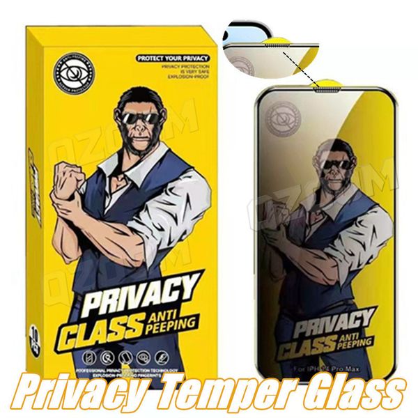 0.33mm Privacy Tremped Glass Film Anti static High Aluminium Phone Screen Protector Anti Spy Peeping With Dust Prevention Pour IPhone 15 Pro Max 14 13 12 11 XR XS 8 7 6