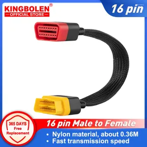 0,36 m flexibele obdii-verlengkabel 16-pins man-vrouw nylon obd2-connector diagnostisch hulpmiddel uitgebreide adapter