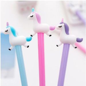 0.38 mm Zwarte inkt Jumping Unicorn Gel Pen Signature Pen Escolar Papelaria School Office Supply Promotionele Gift GB826