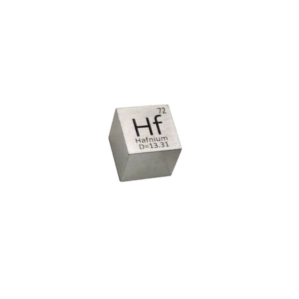 Cubo de elemento de hafnio de 0,39 pulgadas, cubo de densidad de Metal Hf 99.9% puro para colección, pasatiempos, exposición de escritorio