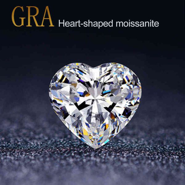 0.3ct à 4ct pierres précieuses en vrac pierres de Moissanite D couleur VVS1 en forme de coeur excellent testeur de diamant de coupe pour les bijoux des femmes