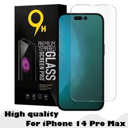 0.3MM 2.5D Protector de teléfono celular 9H Vidrio templado para iPhone 14 13 12 Mini 11 Pro Max XR XS X 6S 7 8 Plus con paquete de papel