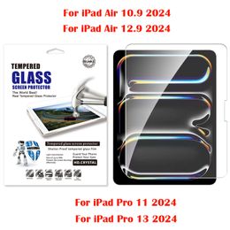 0.3 mm 9h Dureza HD Película protector de pantalla de vidrio templado para iPad 10th Air 10.9 12.9 Pro 11 13 2024 AIR4 10.2 10.5 9.7 Mini 2 3 5 6 Película de gases de mesa en bolsas de papel Paquete minorista
