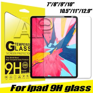 Protectores de pantalla de vidrio templado de 0,3 mm para Ipad Pro 12,9 pulgadas Air 2 3 10,5 2019Mini 2 4 5 con paquete