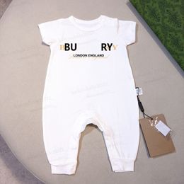 0-3 ans Baby Rompers Summer Infant Classe à manches courtes Boys Filles Coton Soft Cotton Kids Jumps Costume nouveau-né blanc