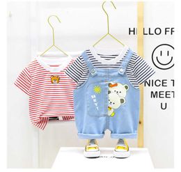0-4 ans Summer Girl Vêtements Set Casual Fashion Cartoon Active T-shirt + Pantalon Kid Enfants Bébé Enfant 210615
