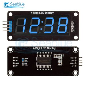 0,56 inch 4-cijferige 7 segmenten digitale buisklokmodule dubbele stippen blauw geel wit groen rood LED-display TM1637 voor Arduino