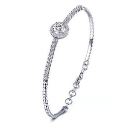 0 5CTW Lab Moisanite Diamond Chain Chain Bracelet Alivable Sterling Silver 925 Bijoux de mariage Bracelets à main pour les femmes247o8267106