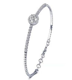 0 5CTW Lab Moisanite Diamond Chain Chain Bracelet Alivable Sterling Silver 925 Bijoux de mariage Bracelets à main pour les femmes247o3858261