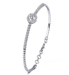 0 5CTW Lab Moisanite Diamond Chain Chain Bracelet Alivable Sterling Silver 925 Bijoux de mariage Bracelets à main pour les femmes247o5091107