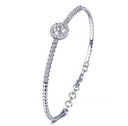 0 5CTW Lab Moisanite Diamond Chain Chain Bracelet Alivable Sterling Silver 925 Bijoux de mariage Bracelets à main pour les femmes247o8663346