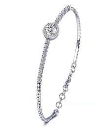 0 5CTW Lab Moissanite diamant chaîne Bracelet réglable en argent sterling 925 bijoux de mariage Bracelets à main pour les femmes247o3758876