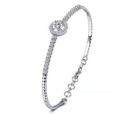 0 5CTW Lab Moisanite Diamond Chain Chain Bracelet Alivable Sterling Silver 925 Bijoux de mariage Bracelets à main pour les femmes247o8709673