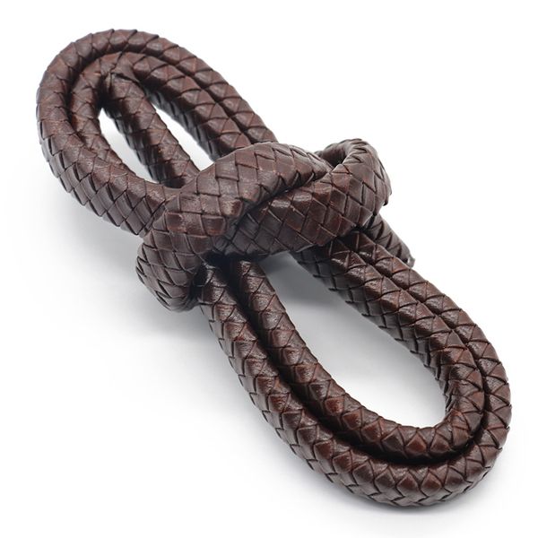 0,5 m (1,6 pouce) / emballage en cuir authentique brun noir 8 mm 10 mm 12 mm cordon en cuir tressé plat pour la fabrication de bijoux de bracelet