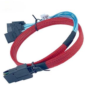 Câble de données pour disque dur PC, 0.5m/1m, Mini SAS SFF-8087 à 4SATA 36P 4SATA3.0, ligne de cordon de séparation droite