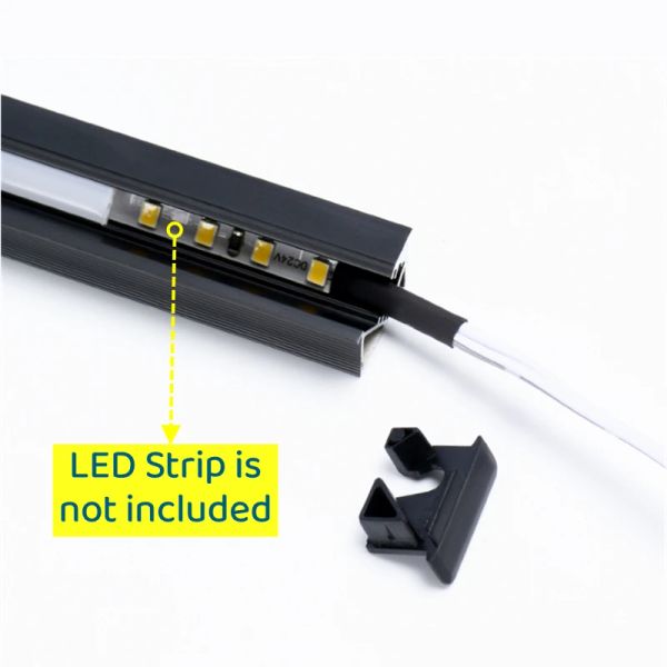 0.5m/1m/PCS Perfil de aluminio empotrado de LED invisible canal de retroiluminación oculta con estante de la barra dura del gabinete de cubierta