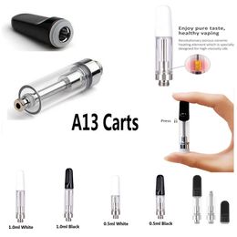 0,5 ml 1,0 ml A13 Cartouche en céramique 510 Fil Atomiseur Plateau en mousse Emballage Stylo vaporisateur vide Trous d'huile de 1,6/1,8/2,0 mm d'épaisseur Chariots vides Personnaliser Disponible Livraison gratuite