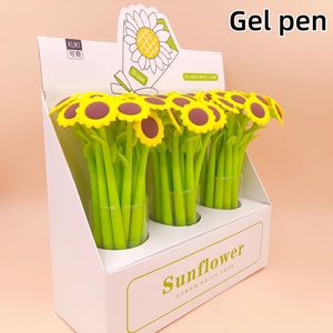 0.5mm noir Gel encre stylo mignon Kawaii stylo à bille créatif tournesol école bureau écriture fournitures papeterie enfants cadeau